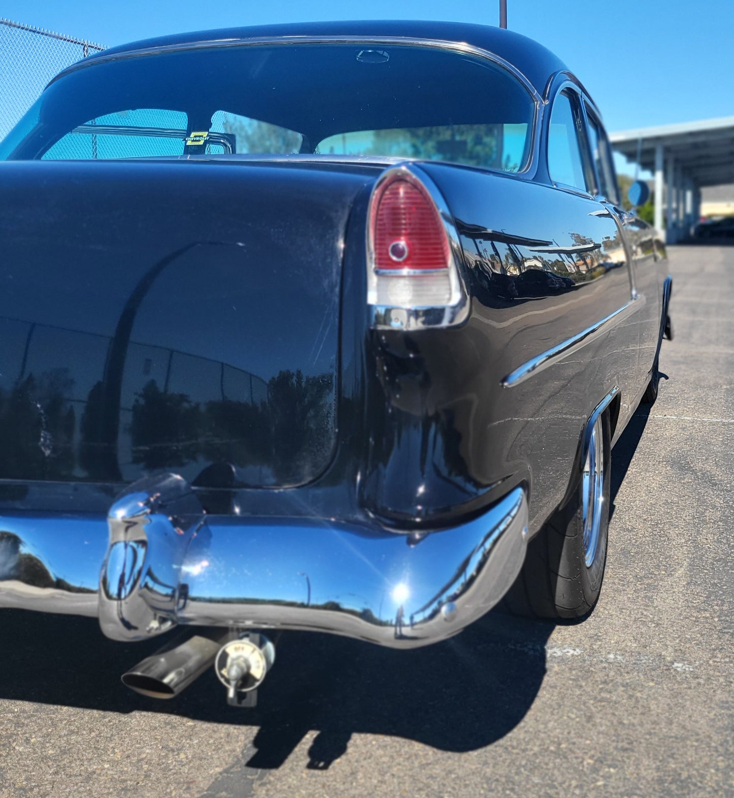 1955 Chevy 210 Del Ray 2-Door Post 383 Stroker 200R4 Black Lacquer SOLD