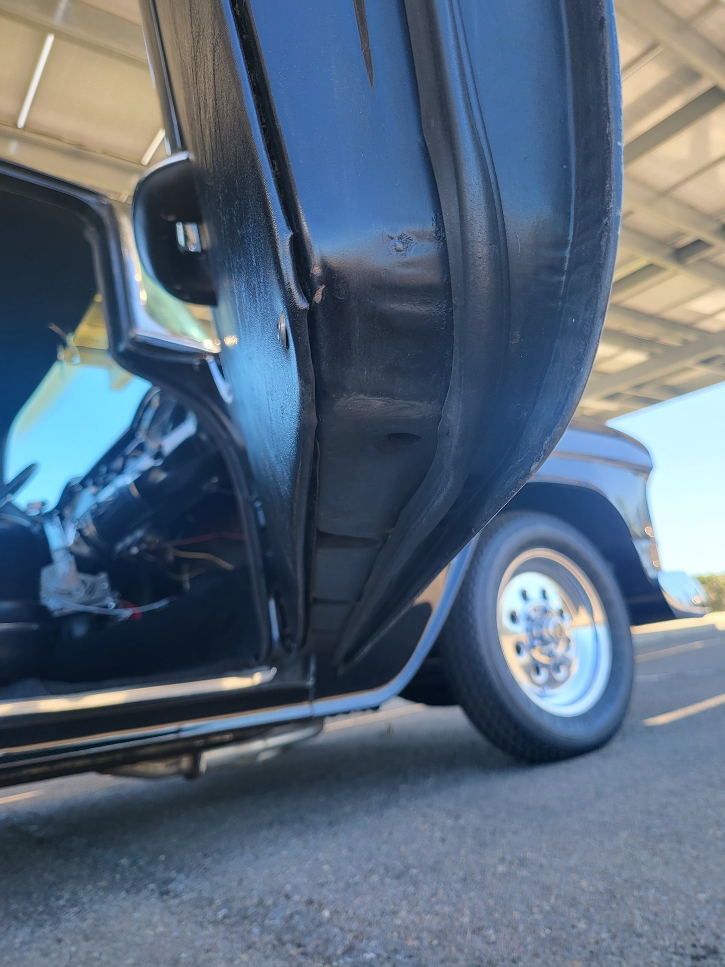 1955 Chevy 210 Del Ray 2-Door Post 383 Stroker 200R4 Black Lacquer SOLD