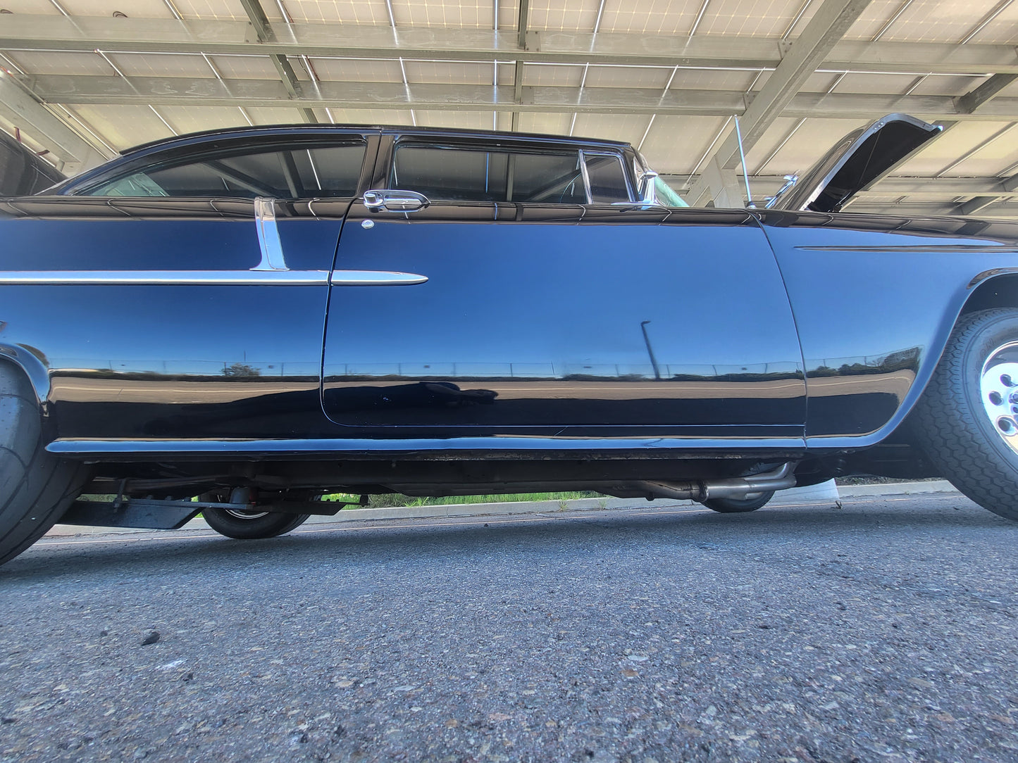 1955 Chevy 210 Del Ray 2-Door Post 383 Stroker 200R4 Black Lacquer SOLD