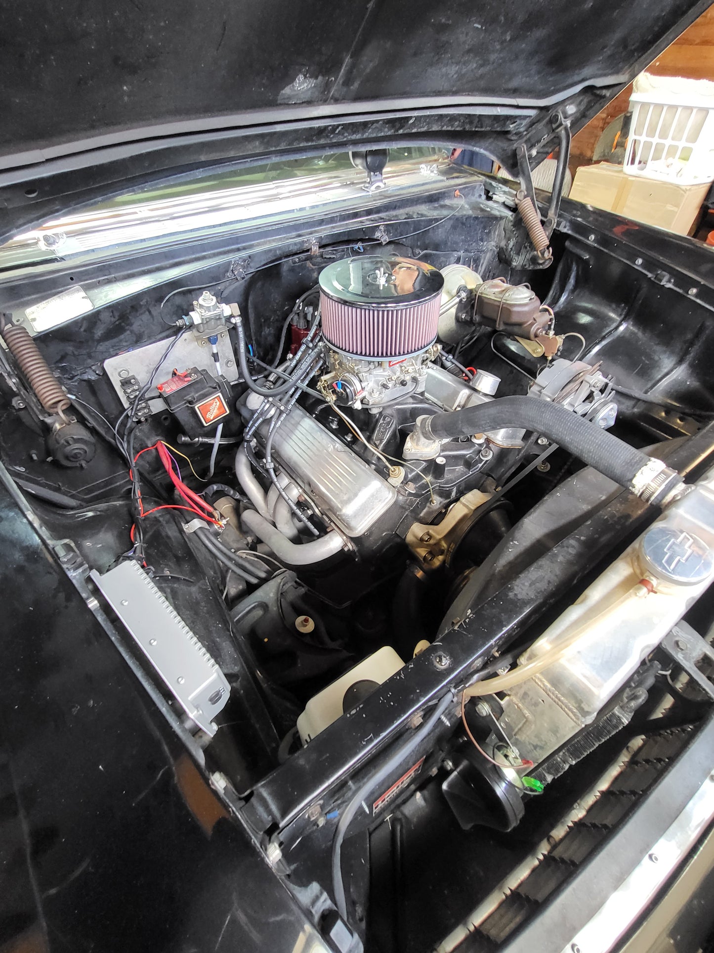 1955 Chevy 210 Del Ray 2-Door Post 383 Stroker 200R4 Black Lacquer SOLD