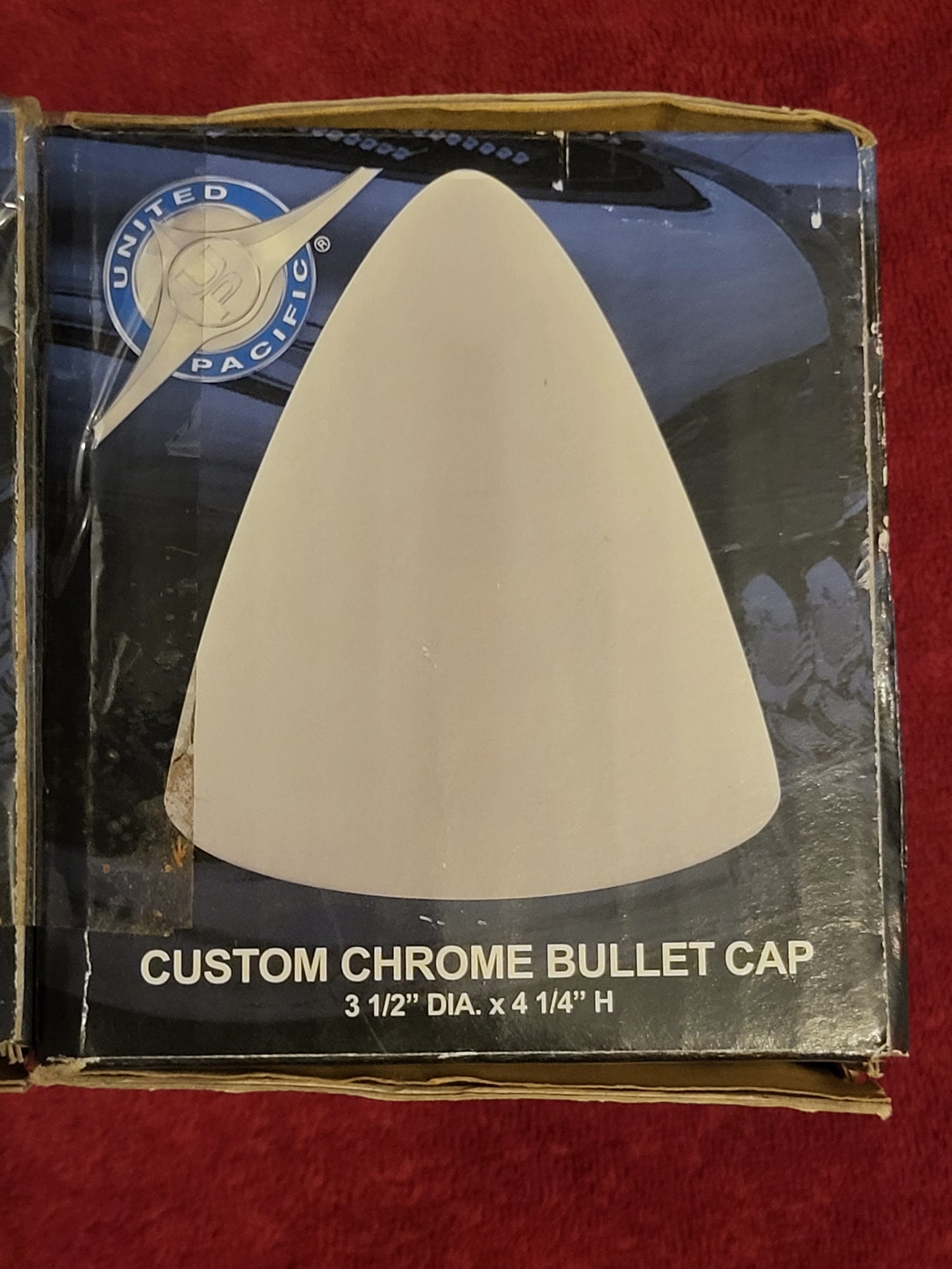 United Pacific Universal 3.5" x 4.25" Bolt-On Bullet Hub Cap C8054 Set of 4 New