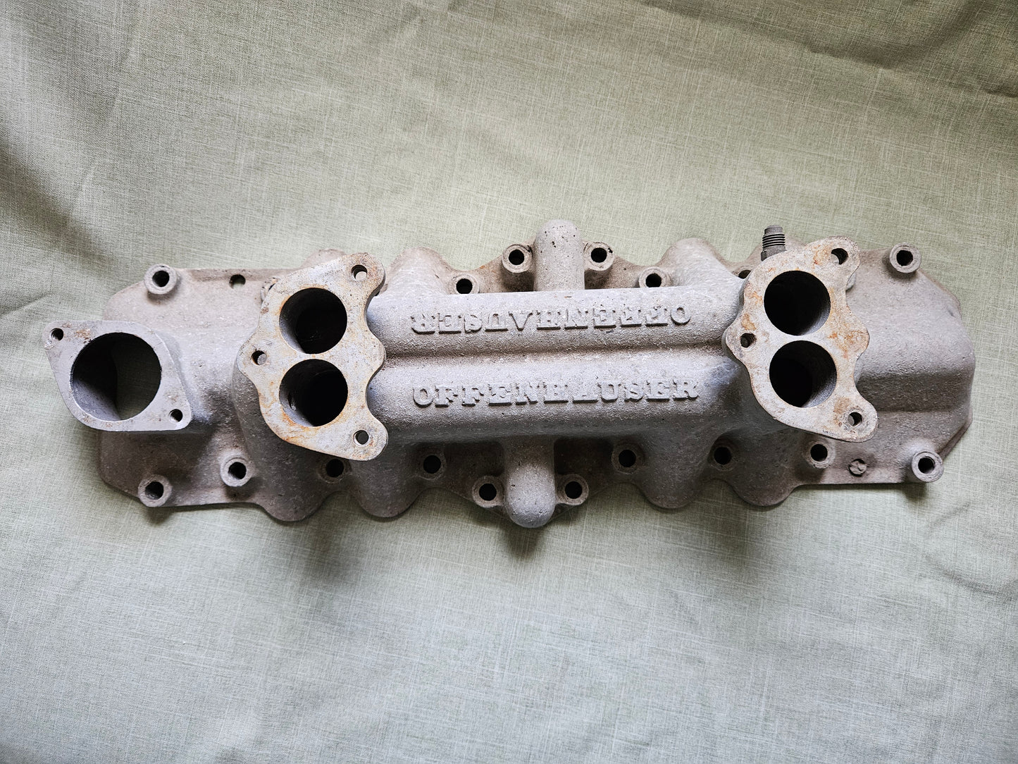 1939-1948 Ford Mercury Flathead Offenhauser Offy 1073 2x2 Dual Carb Intake Used