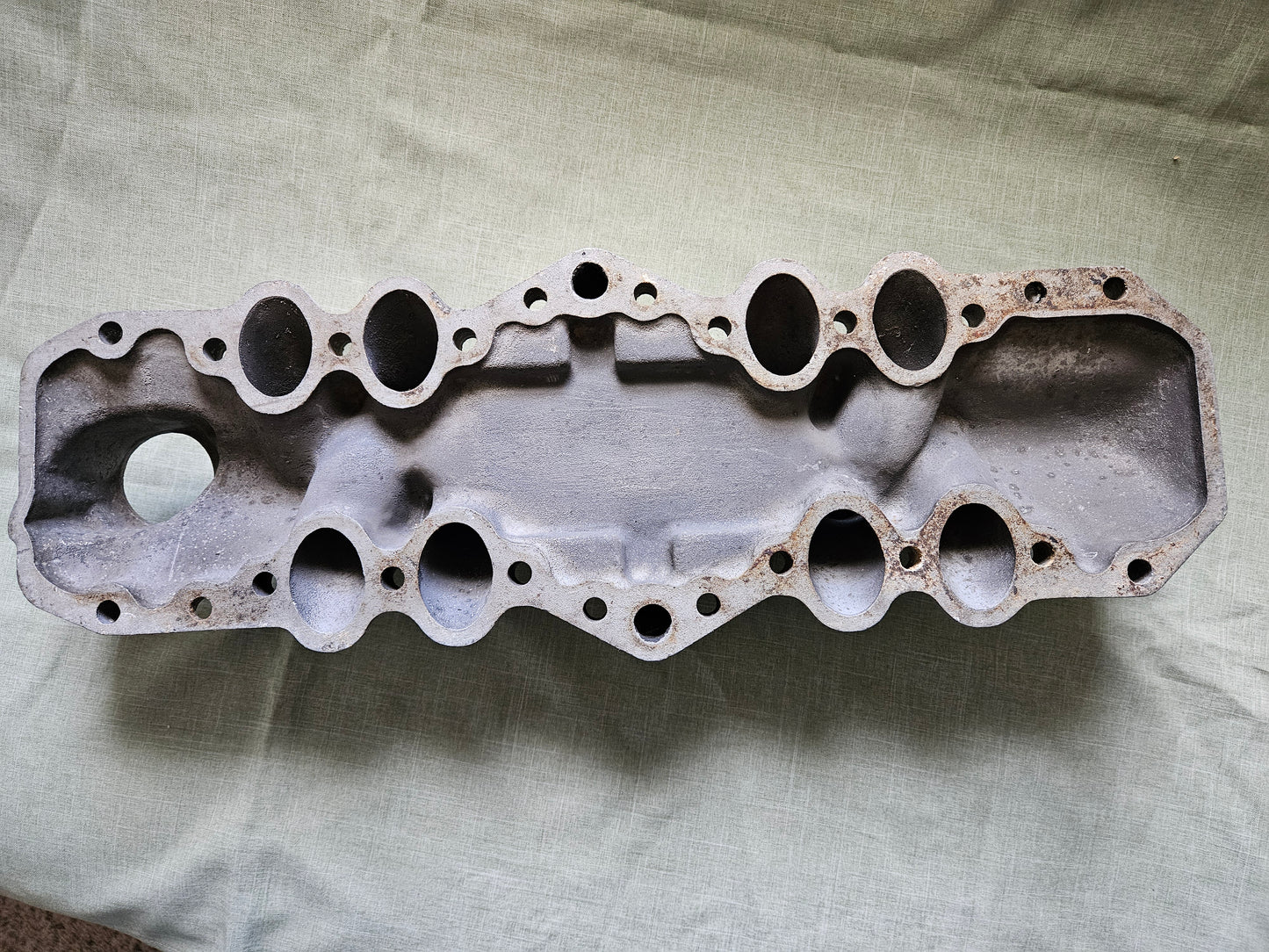 1939-1948 Ford Mercury Flathead Offenhauser Offy 1073 2x2 Dual Carb Intake Used