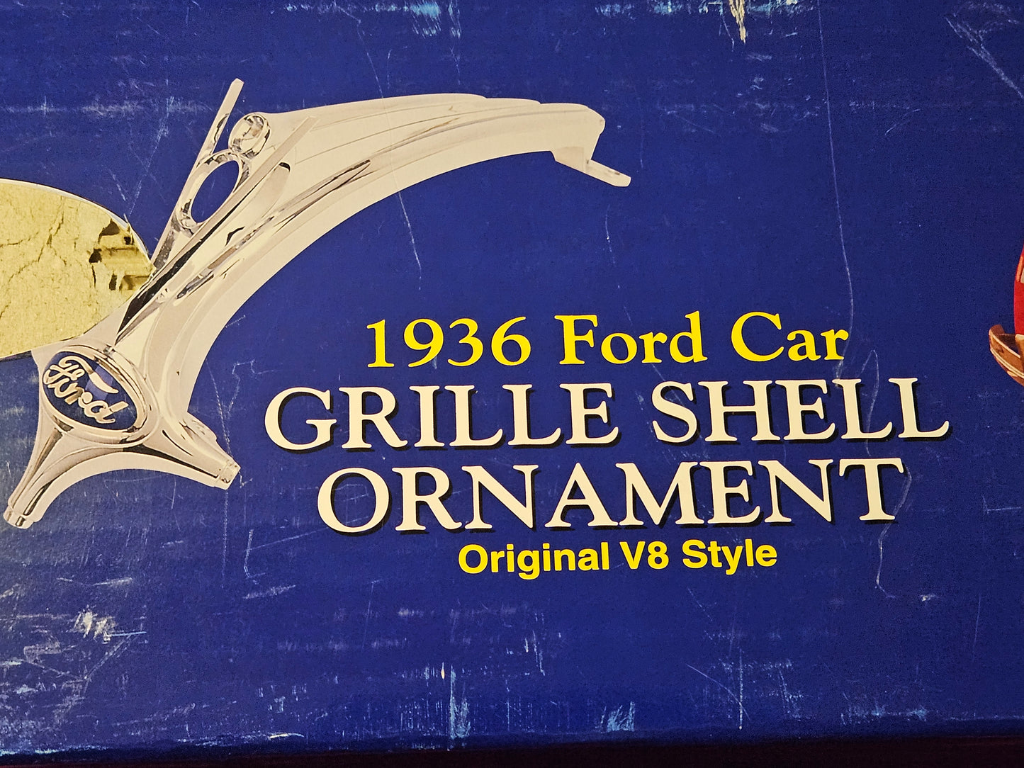 1936 Ford 68-8215 48-8212 Chrome V8 Grille Shell Ornament & Blue Emblem NEW