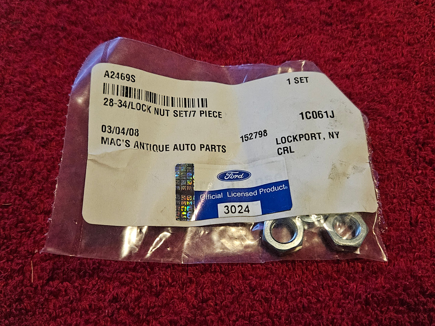 1928-1936 Ford A-2469-S Brake Rod Nut Set 7 pcs New