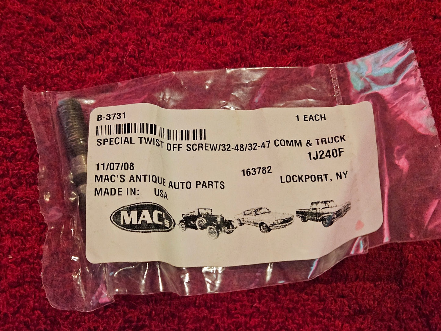 1932-1948 Ford B-3731 Special Twist Off Screw New