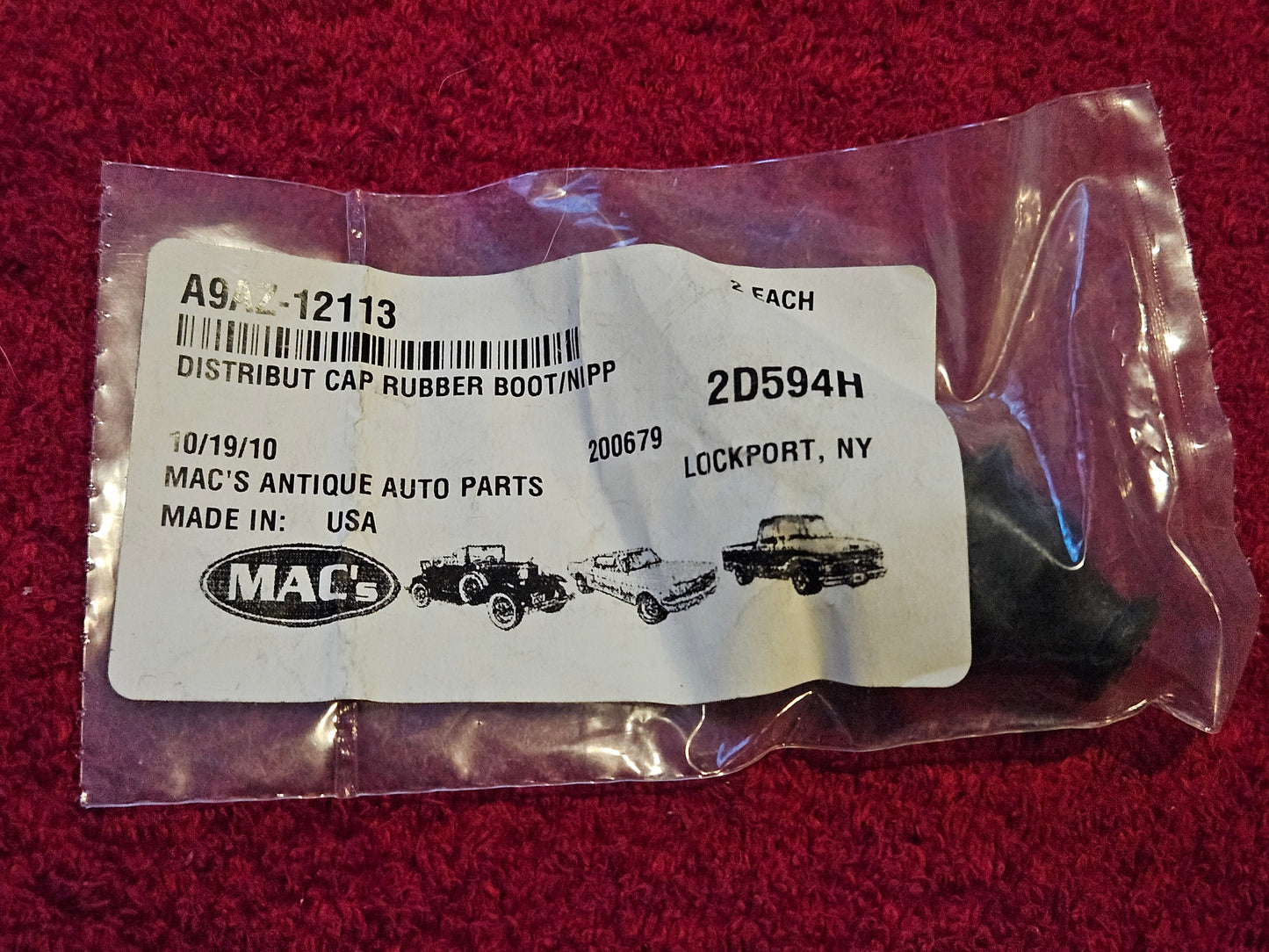 1942-1948 Ford A9AZ-12113 Distributor Cap Rubber Boot Nipples Pair New
