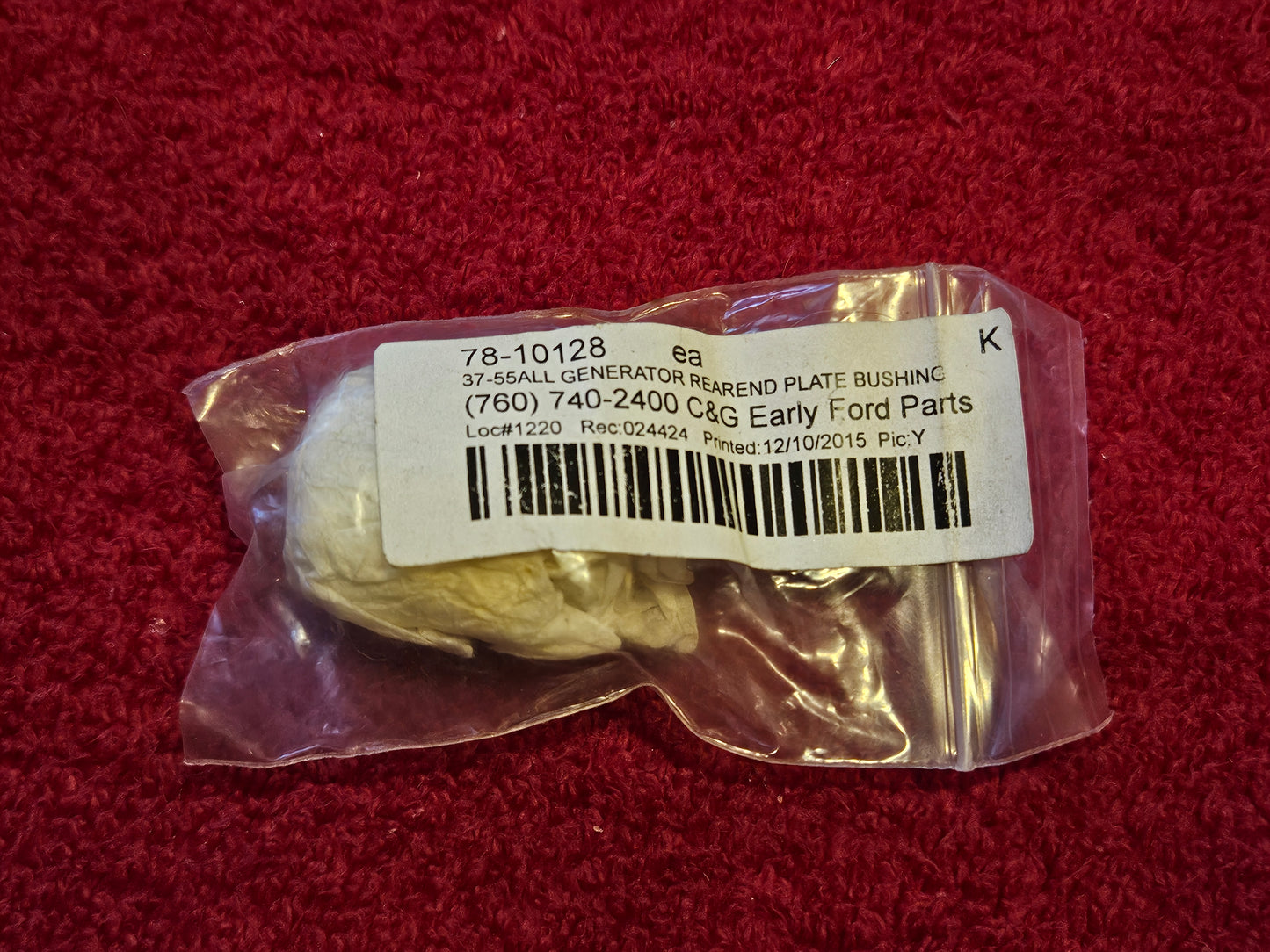 1937-1955 Ford 78-10128-CG Generator Rear End Plate Bushing New