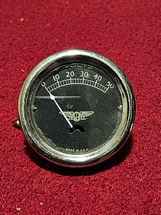 Vintage Jewell Wings Volt Gauge Aircraft ??? 0-50 Volt Used