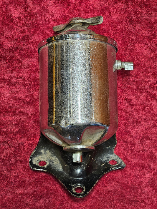 1939-48 Ford Flathead V8 Chrome Oil Filter Canister Housing Original