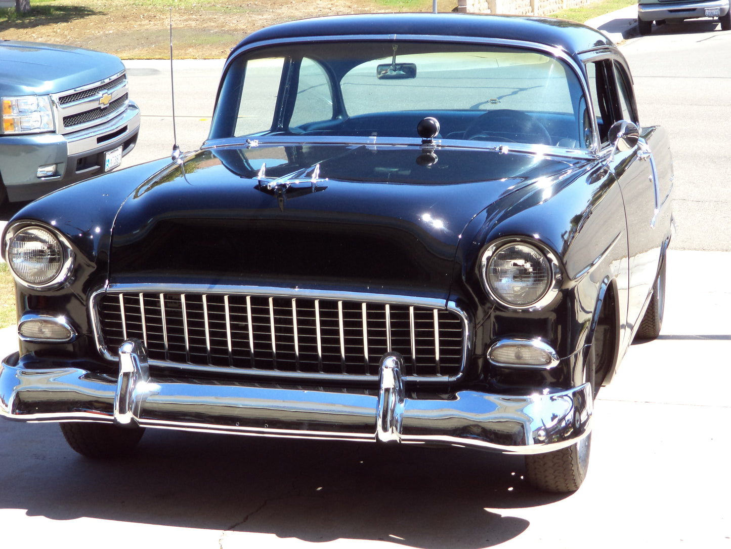 1955 Chevy 210 Del Ray 2-Door Post 383 Stroker 200R4 Black Lacquer SOLD