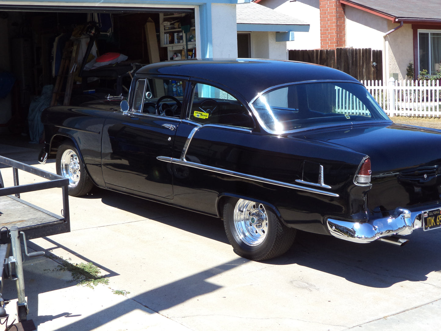 1955 Chevy 210 Del Ray 2-Door Post 383 Stroker 200R4 Black Lacquer SOLD