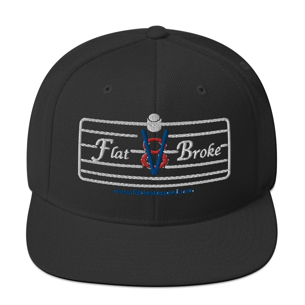 Snapback Hat - Flat Broke Ford Flathead V8