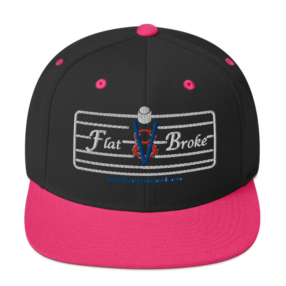Snapback Hat - Flat Broke Ford Flathead V8