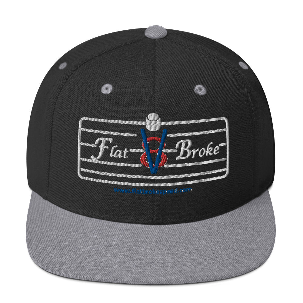 Snapback Hat - Flat Broke Ford Flathead V8