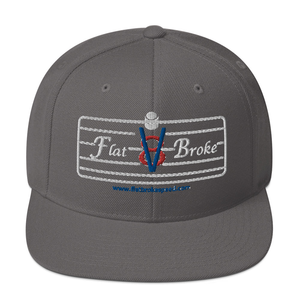 Snapback Hat - Flat Broke Ford Flathead V8