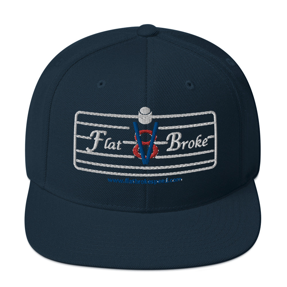 Snapback Hat - Flat Broke Ford Flathead V8