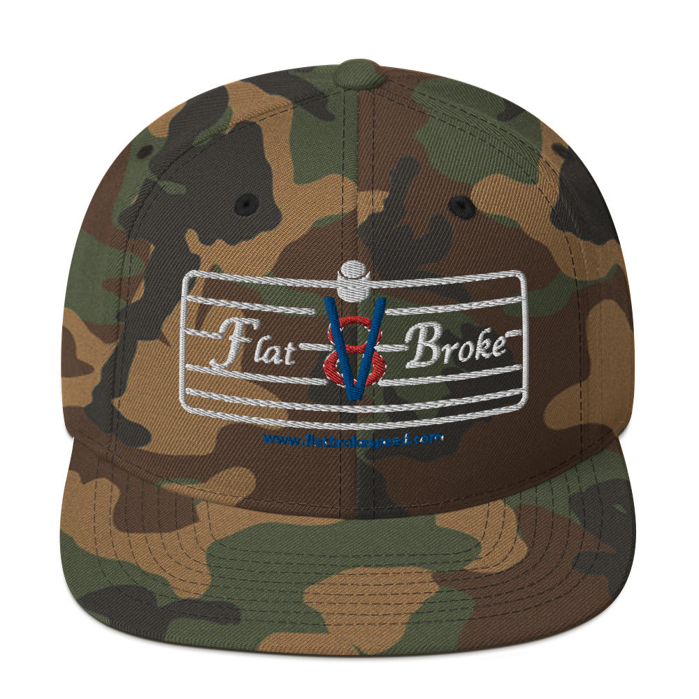 Snapback Hat - Flat Broke Ford Flathead V8