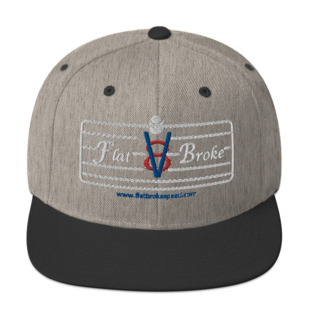 Snapback Hat - Flat Broke Ford Flathead V8