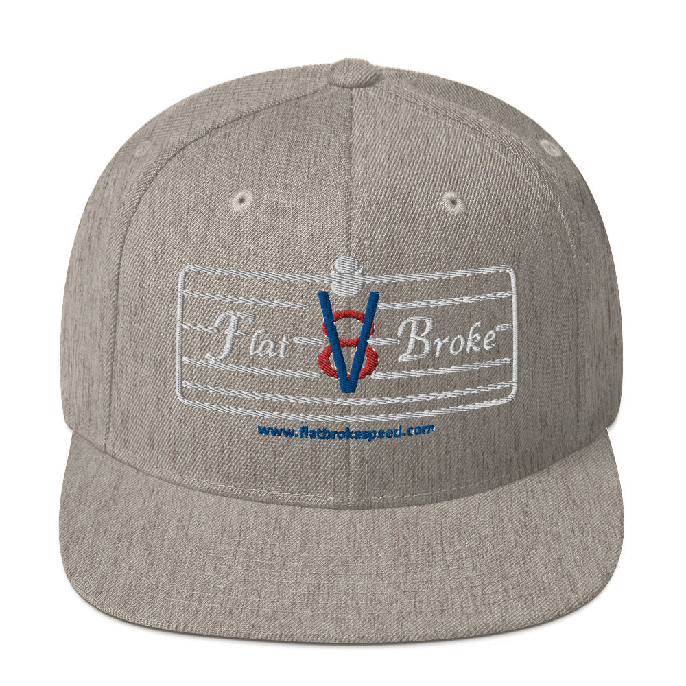 Snapback Hat - Flat Broke Ford Flathead V8