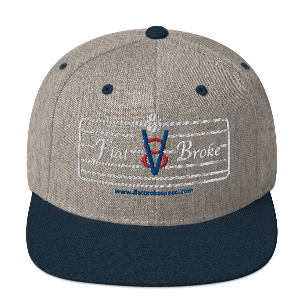 Snapback Hat - Flat Broke Ford Flathead V8