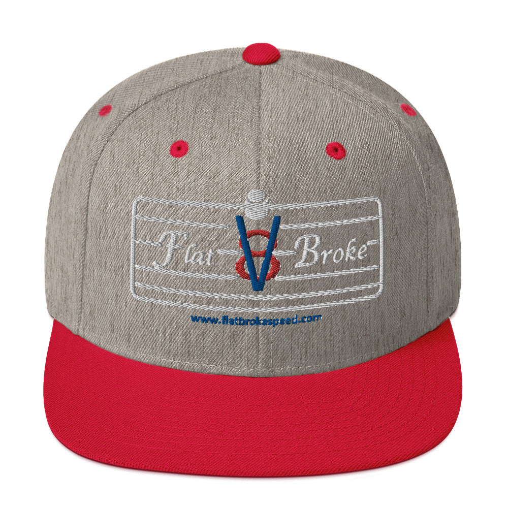Snapback Hat - Flat Broke Ford Flathead V8