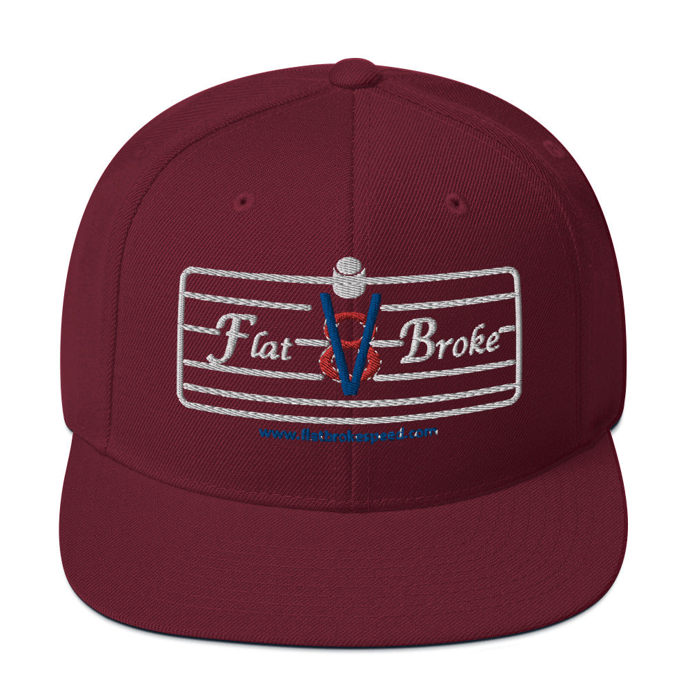 Snapback Hat - Flat Broke Ford Flathead V8