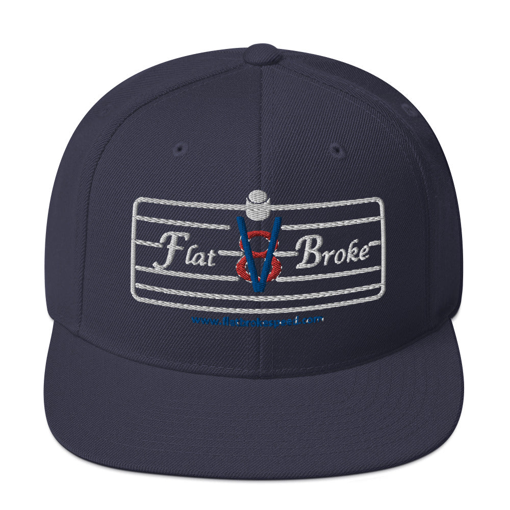 Snapback Hat - Flat Broke Ford Flathead V8