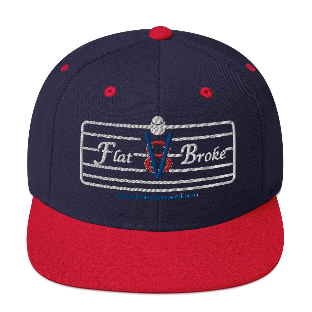 Snapback Hat - Flat Broke Ford Flathead V8