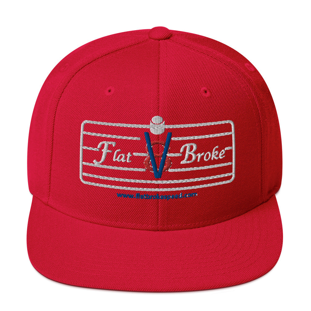 Snapback Hat - Flat Broke Ford Flathead V8