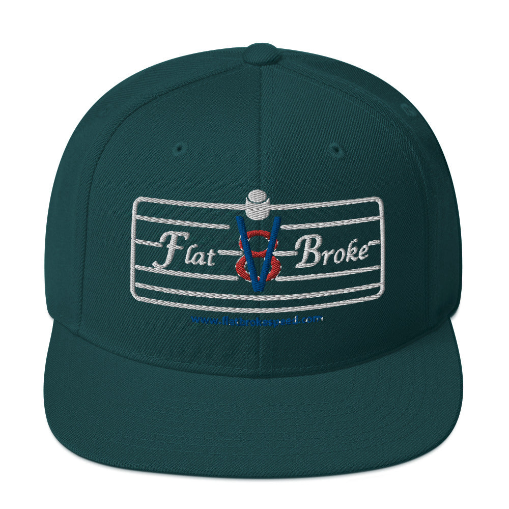 Snapback Hat - Flat Broke Ford Flathead V8