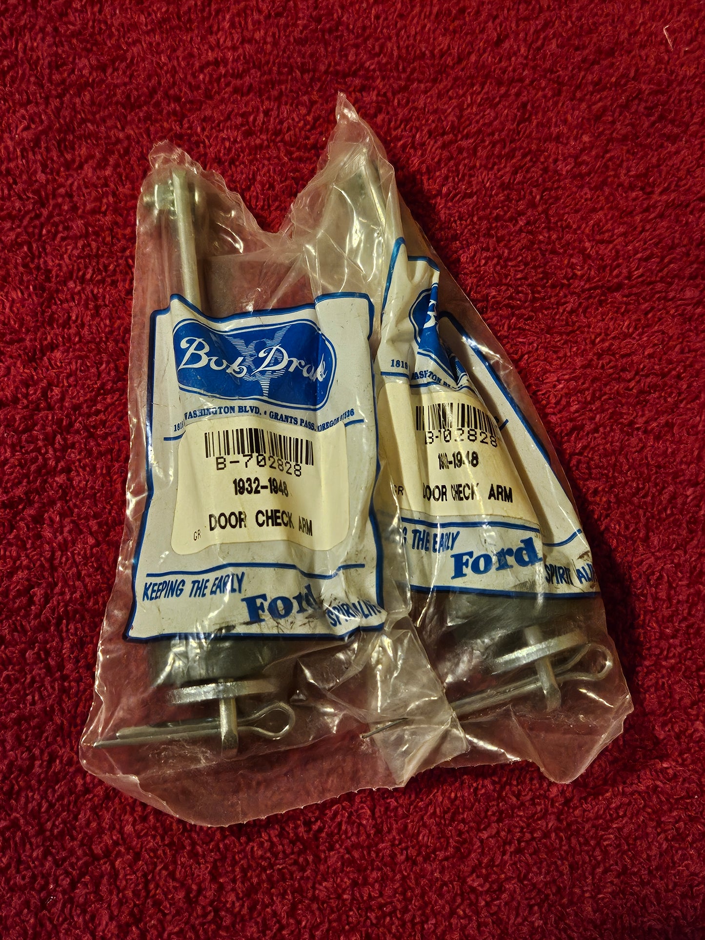 1932-1948 Ford B-702828 Door Check Arm Straps Pair NEW Drake