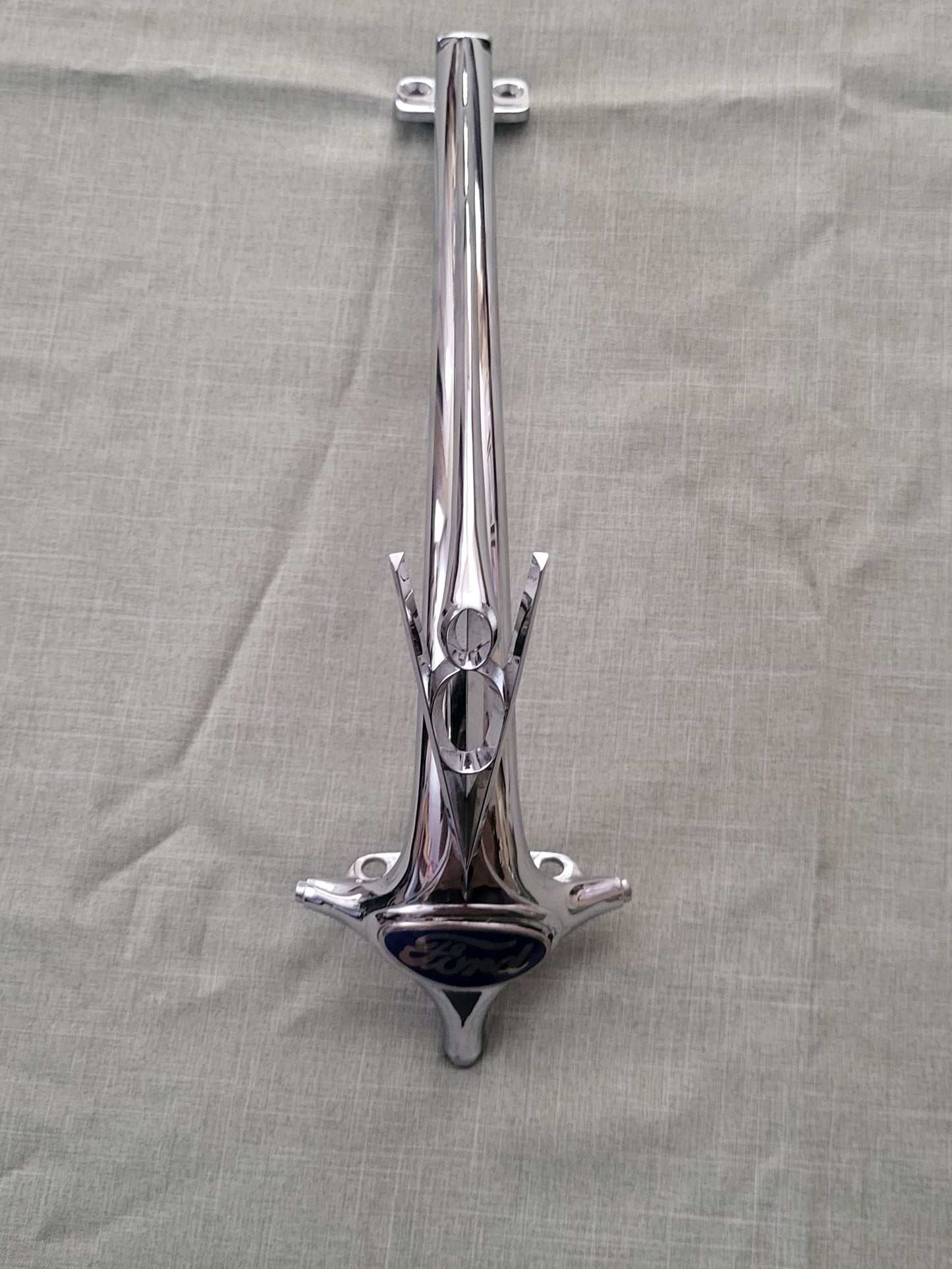 1936 Ford Car V8 Grille Ornament Blue Script Emblem Coupe Sedan Excellent Drake Used