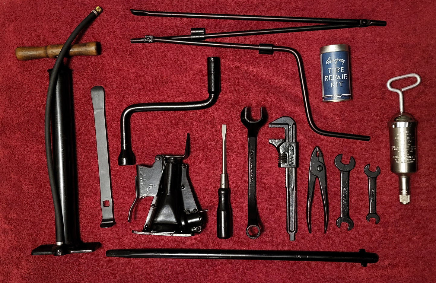 1935-1936 Ford Tool Kit Jack Pump Correct Excellent