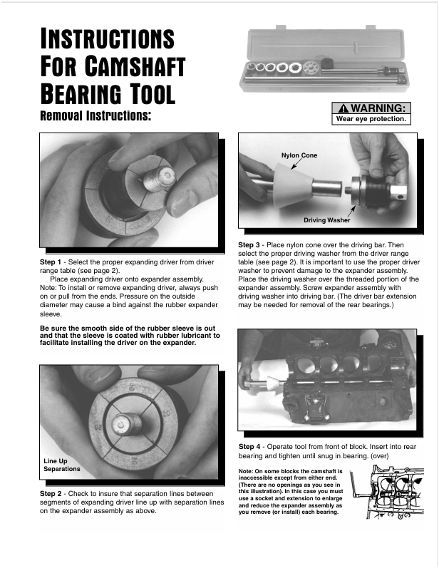 Lisle 18000 Universal Camshaft Bearing Tool Complete Kit Excellent Used