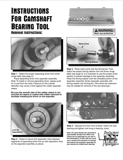 Lisle 18000 Universal Camshaft Bearing Tool Complete Kit Excellent Used