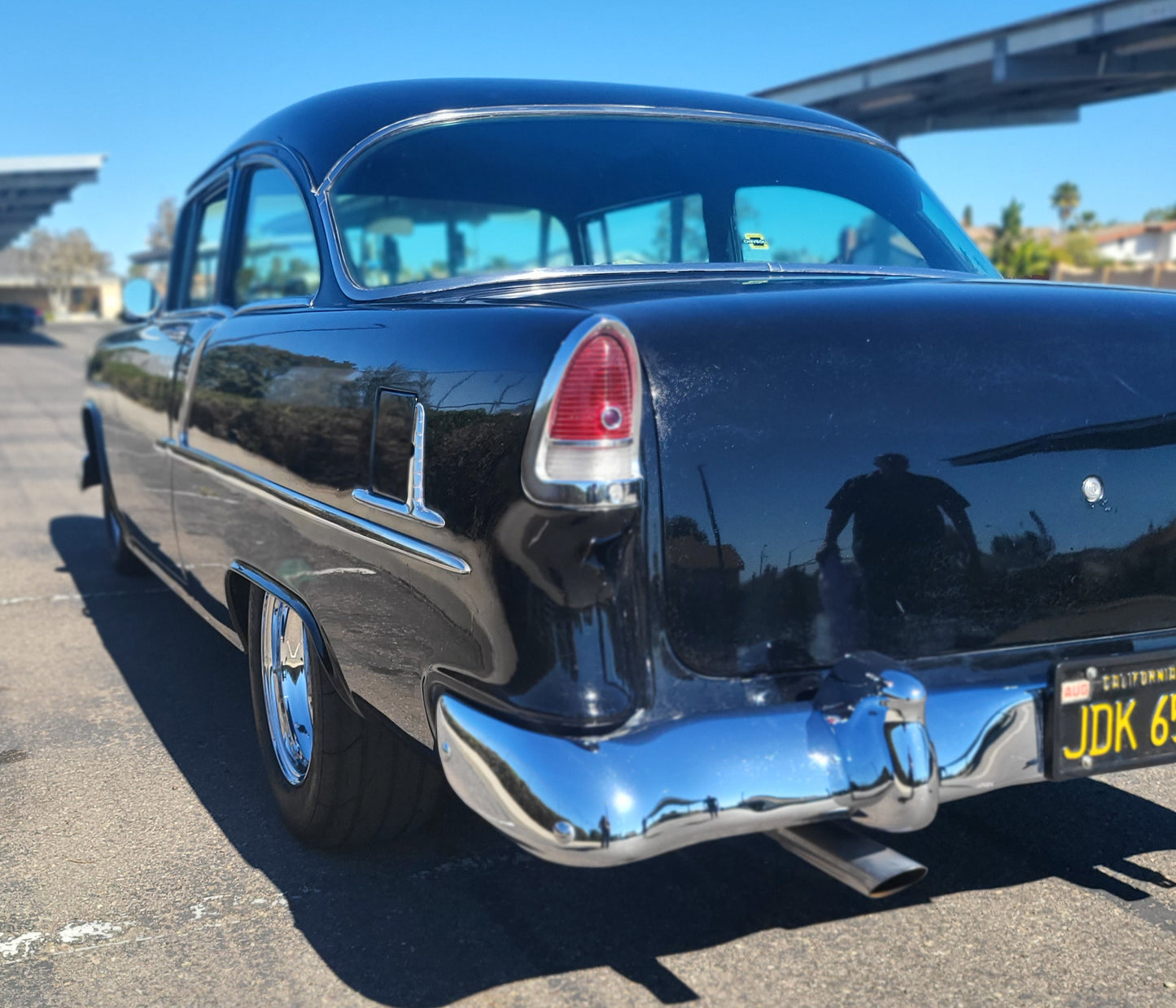 1955 Chevy 210 Del Ray 2-Door Post 383 Stroker 200R4 Black Lacquer SOLD