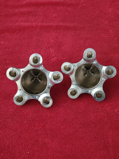 Chrome Spider Bullet Center Wheel Hub Caps 5 on 5 Bolt Pattern Pair Great Condition