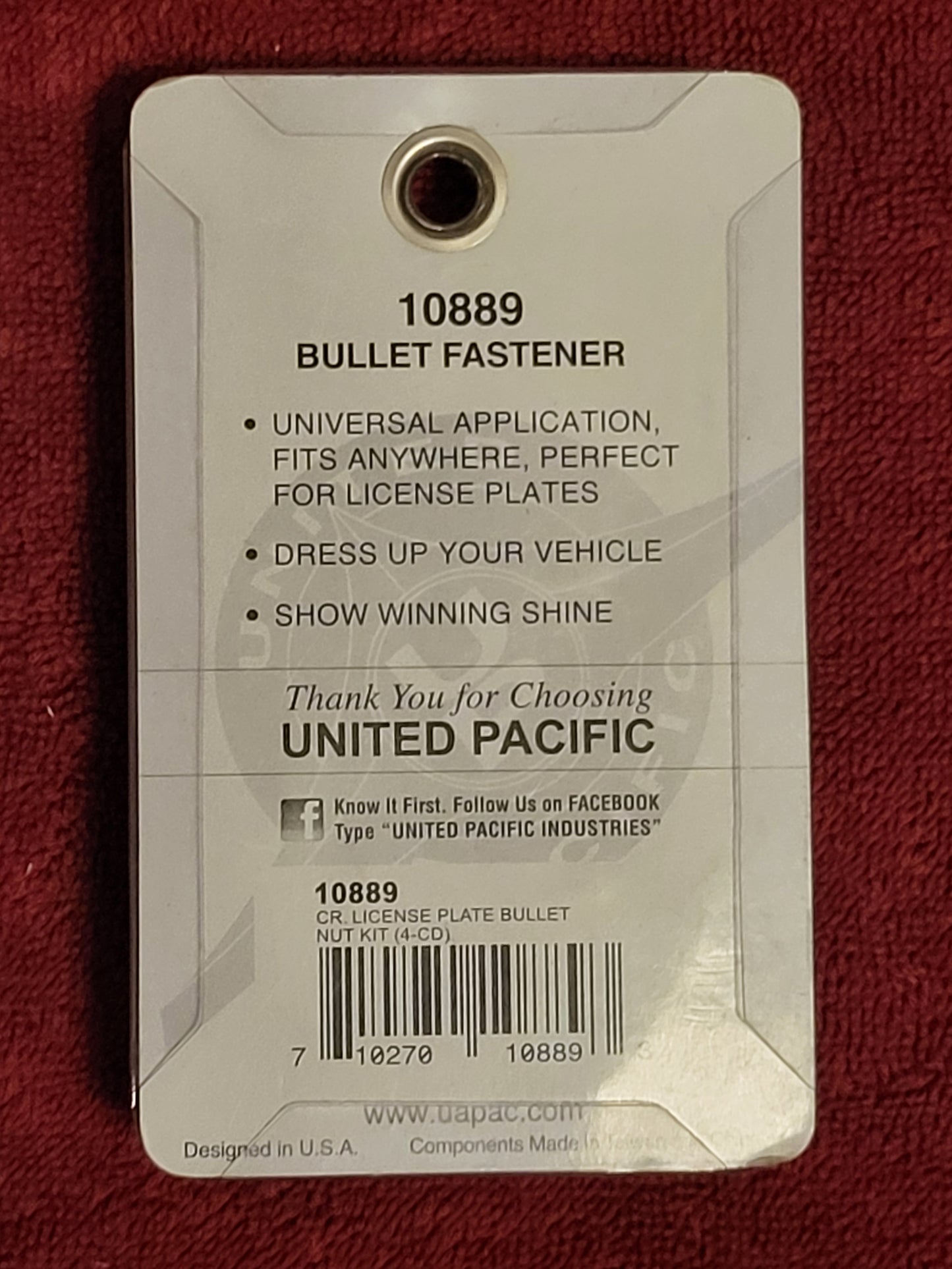 United Pacific 10889 Chrome Bullet License Plate Fastener Screws Pack of 4 NEW A