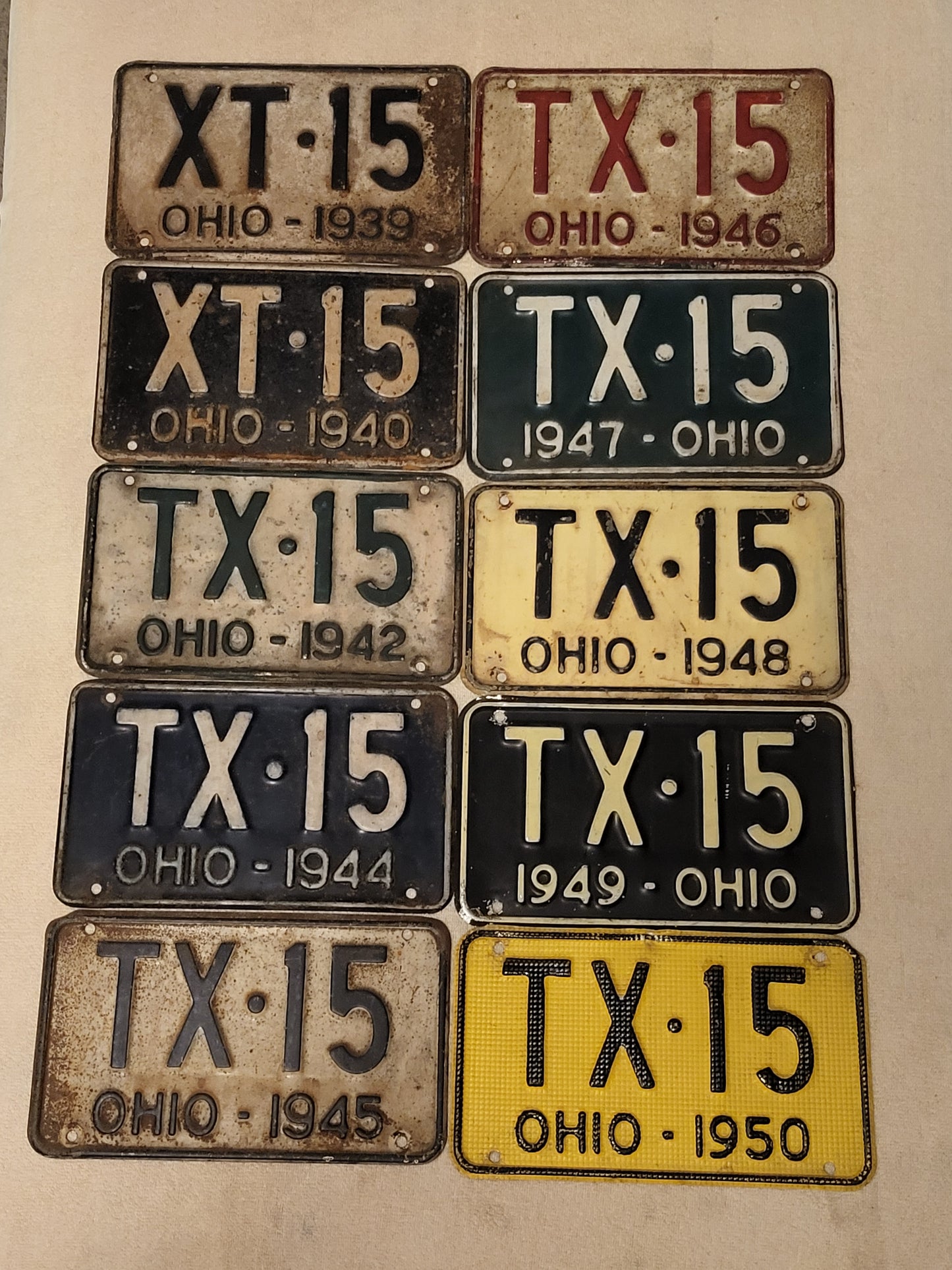 1934-1973 35 Ohio License Plate Collection Singles 1939-1969 Same # Original