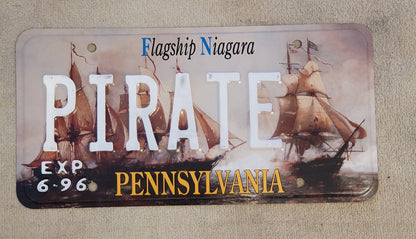 1996 Pennsylvania Flagship Niagara License Plate # Pirate Single Novelty