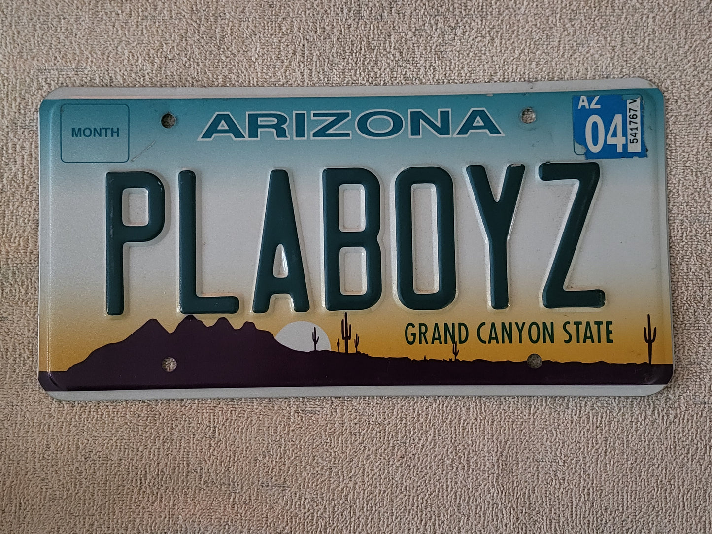 2004 Arizona Grand Canyon State Vanity License Plate # PLABOYZ Single Original