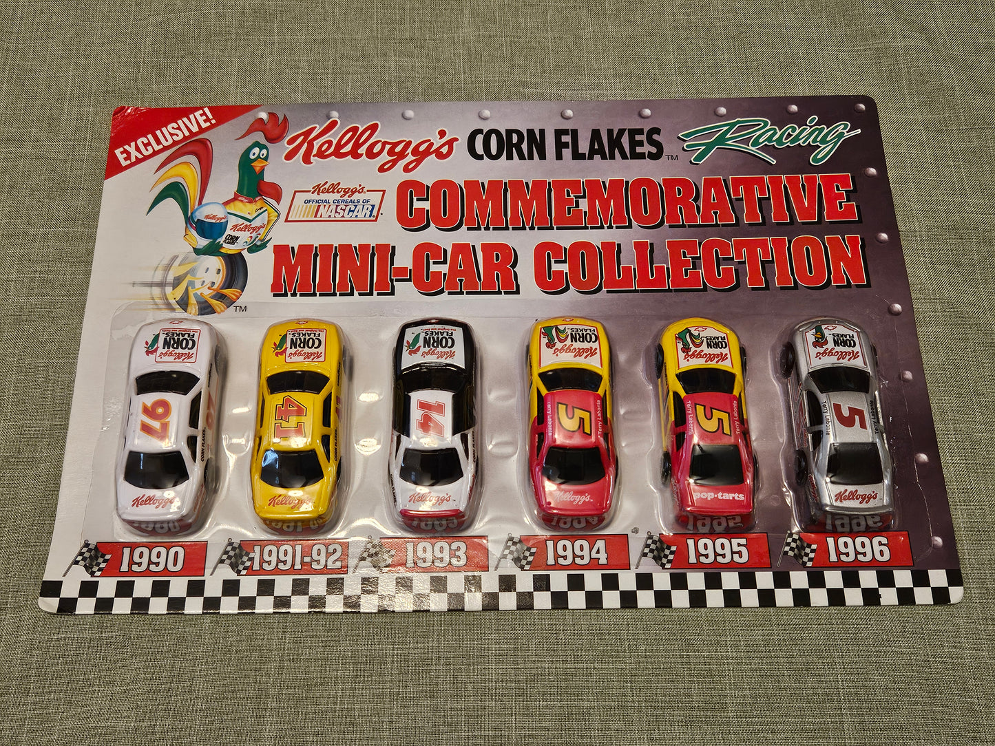 1990-1996 Kelloggs Corn Flakes Racing Commemorative 6 Mini Nascar Collection NEW