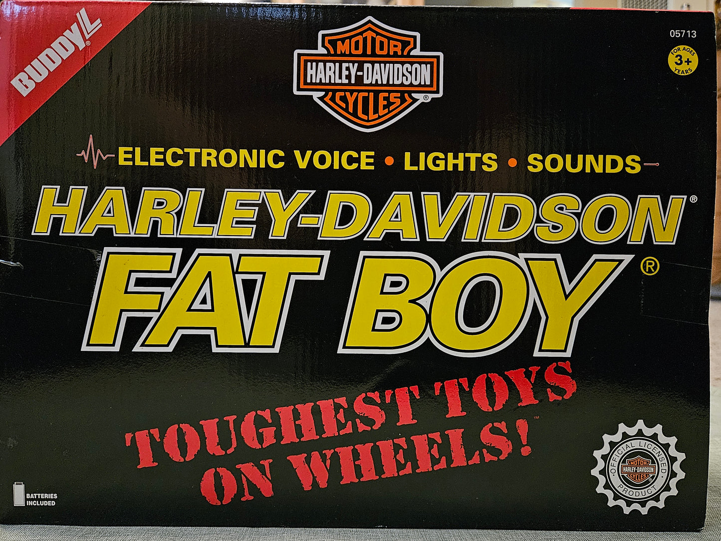 1999 Harley Davidson FatBoy Motorcycle Buddy L 05713 Real Lights Sounds NEW