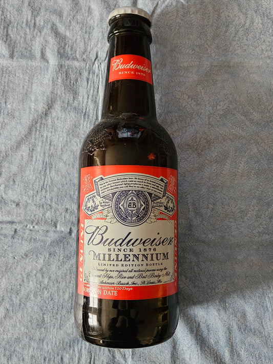 Budweiser ~ Giant 14.5" ~ Millennium Limited Edition Glass Bottle ~ Display/Bank