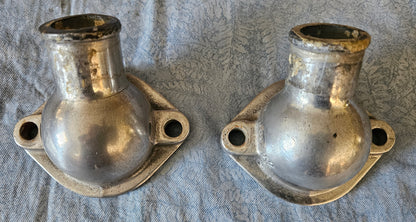 1949-53 Ford Flathead Thermostat Housing 1BA-8592-A2 Polished Pair Original