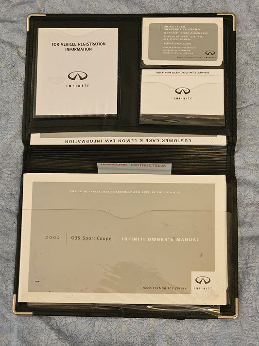 2004 Infiniti G35 Owners Warranty Manuals Original