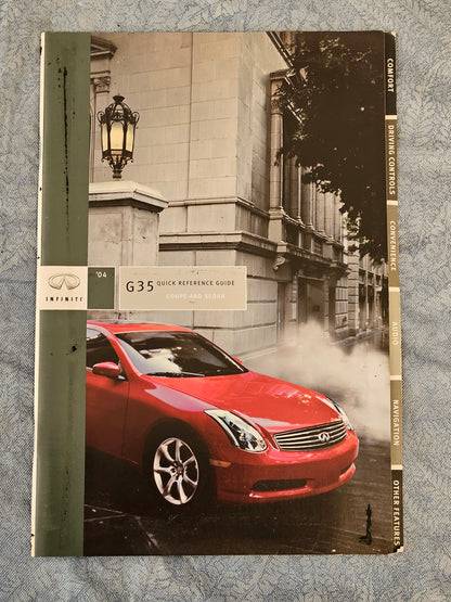 2004 Infiniti G35 Owners Warranty Manuals Original