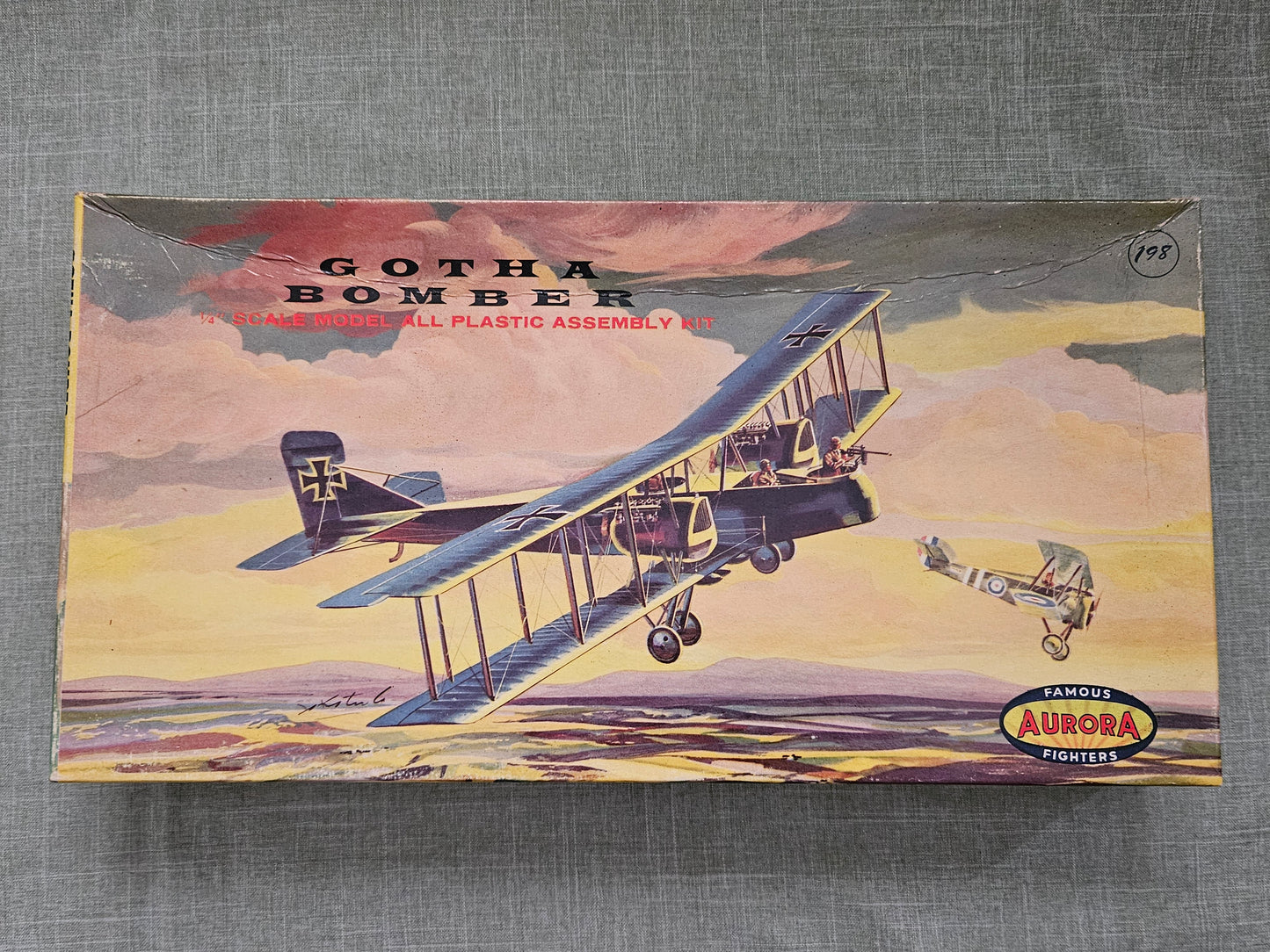 Gotha Bomber Famous Fighters Aurora No. 126-198 1:48 1958 Plastic model Used