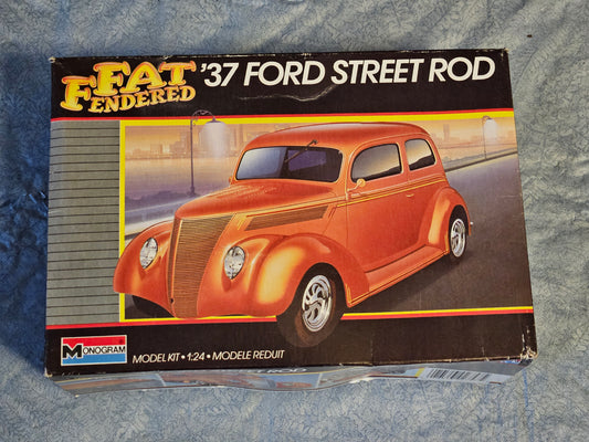 1937 Ford Street Rod Monogram #2757 1:24 Open Box Model Kit